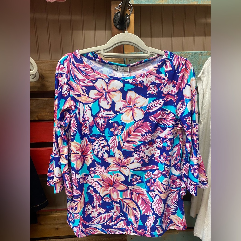 Hibiscus print shirt